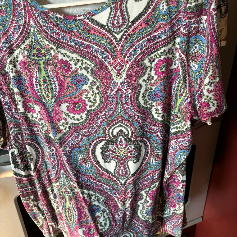 Talbots 2X paisley top